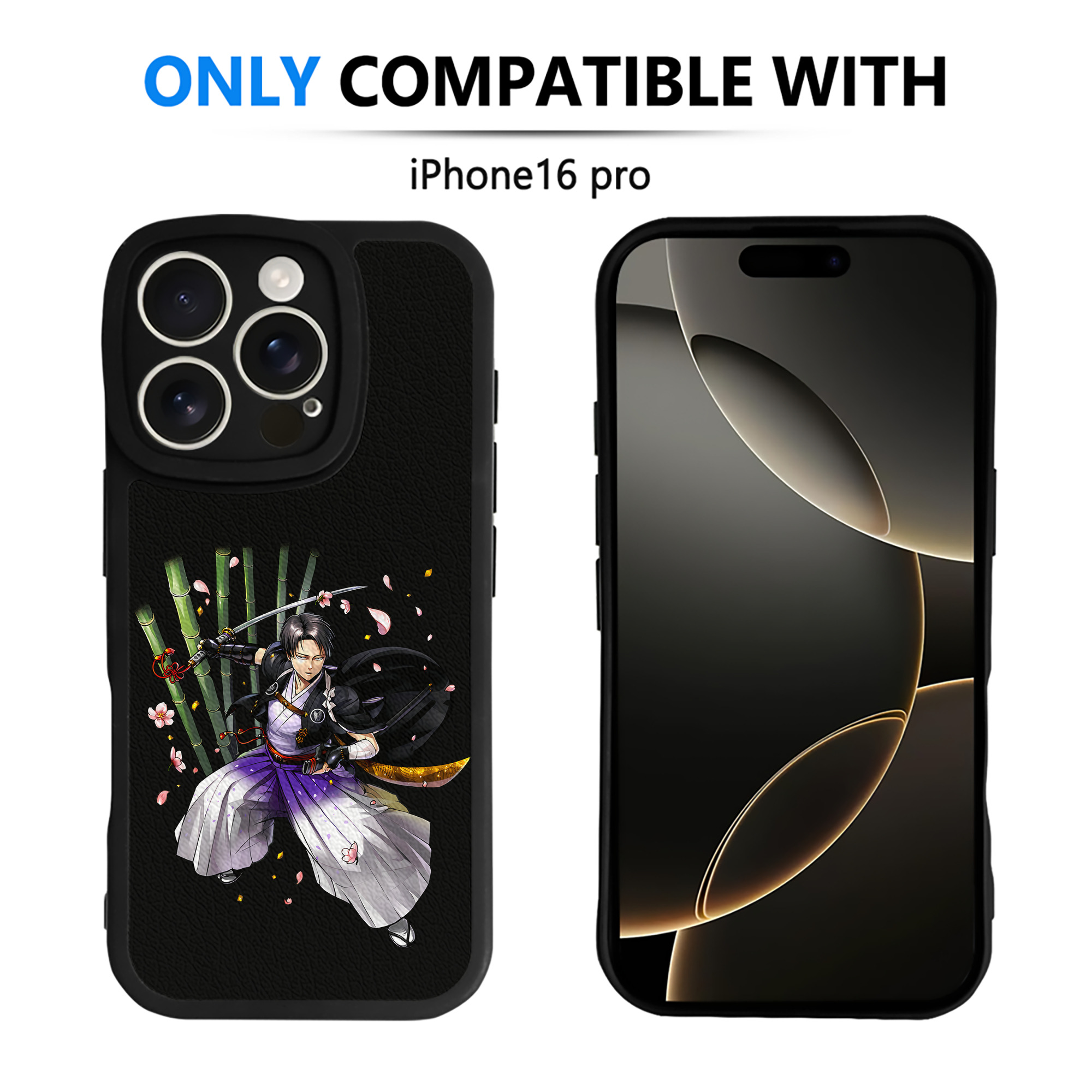 （画像用） 進撃の巨人 リヴァイ·アッカーマン Attack on Titan Levi Ackerman 【iPhone 16シリーズ対応】シリコンスマホケース（レザー調） 材質：シリコン